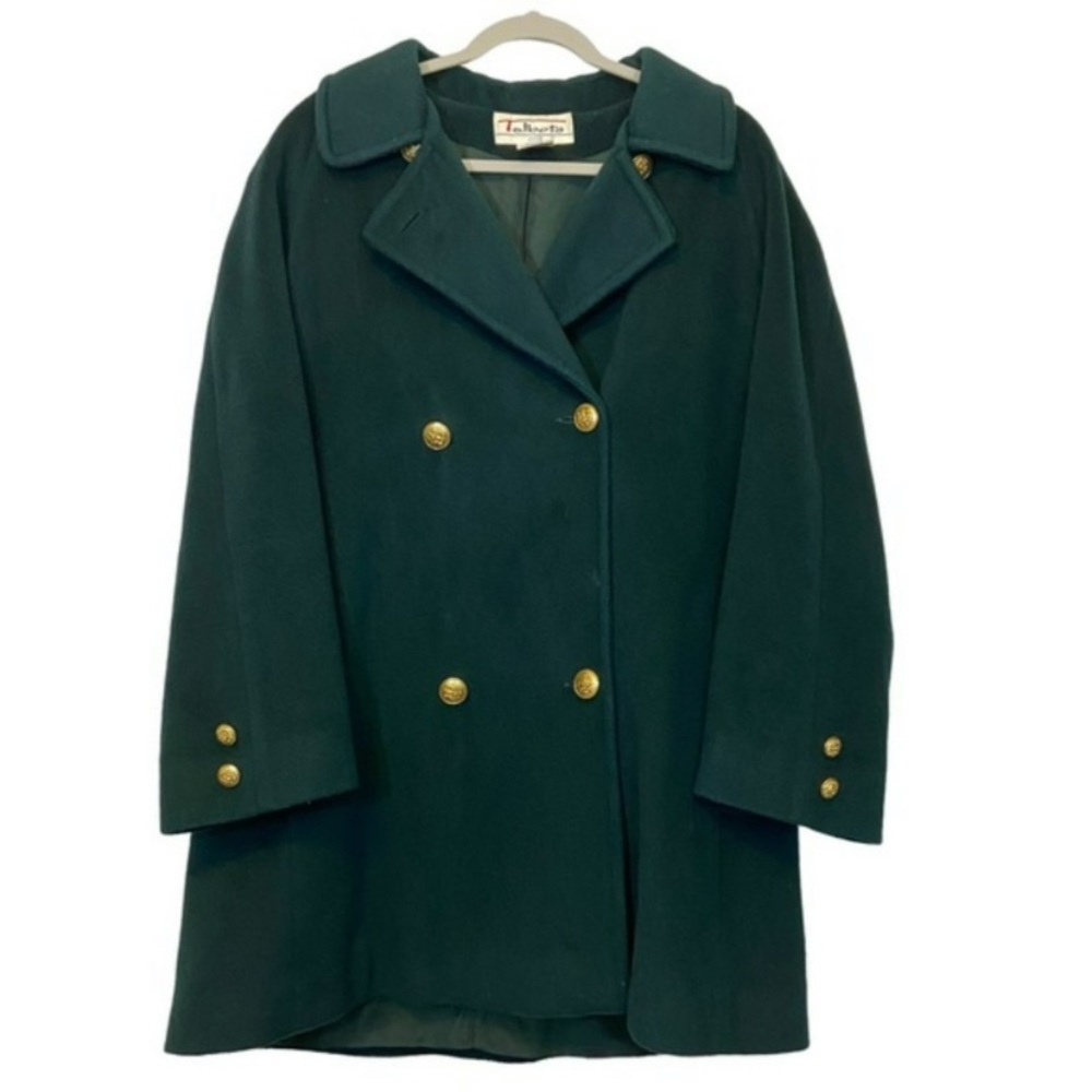 Vintage oversized emerald green wool blend coat